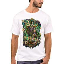 Camiseta del Toro Celeste del Signo Zodiacal Tauro