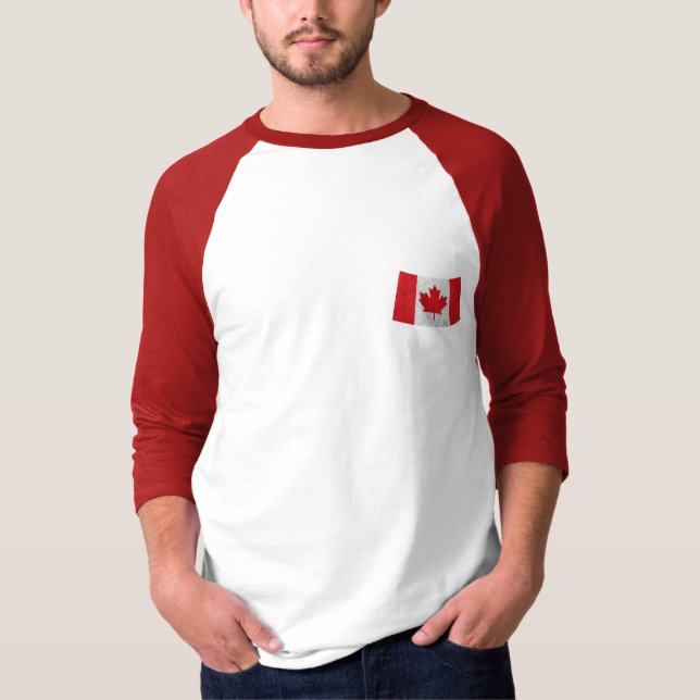 Camiseta del tres cuartos del grunge del vintage (Anverso)