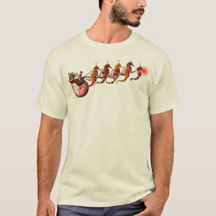 Camiseta del trineo de Santa y del Seahorse