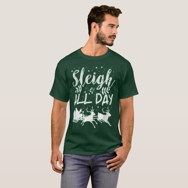Camiseta Del trineo diversión de Papá Noel del día de (Anverso completo)