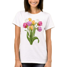 Camiseta del tulipán para las flores de la