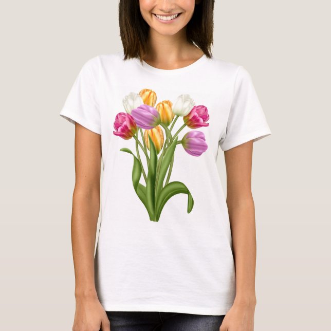 Camiseta del tulipán para las flores de la (Anverso)