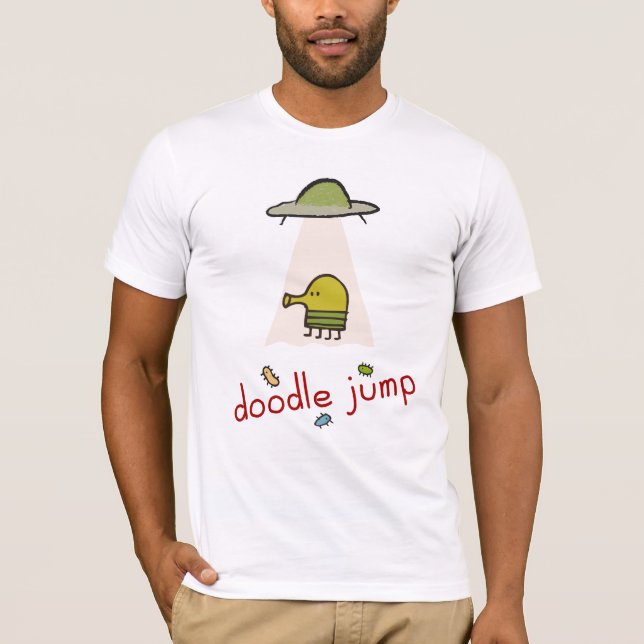 Camiseta del UFO del salto del Doodle (Anverso)