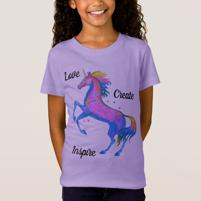 Camiseta del unicornio de los chicas (Anverso)