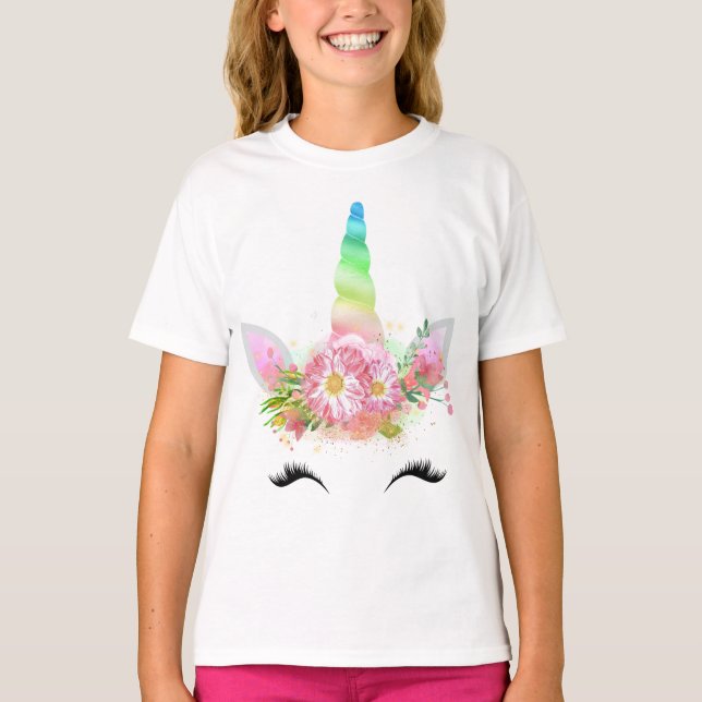 Camiseta del unicornio de los chicas (Anverso)