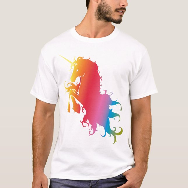 Camiseta del unicornio del arco iris (Anverso)
