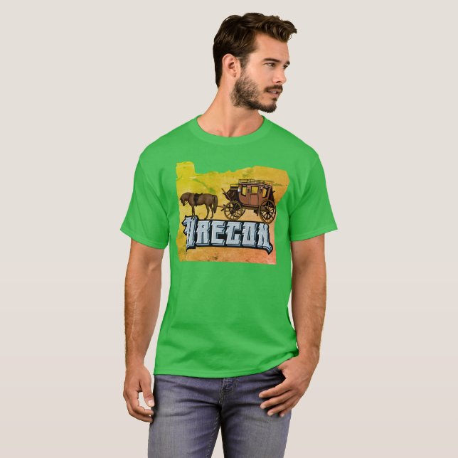 Camiseta del vagón de Oregon Trails (Anverso completo)