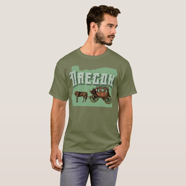 Camiseta del vagón de Oregon Trails (Anverso completo)