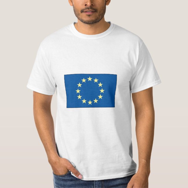 Camiseta del valor de la bandera de unión europea (Anverso)