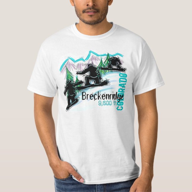 Camiseta del valor de la snowboard de Breckenridge (Anverso)