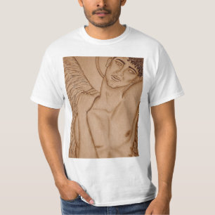Camiseta del valor del ángel de la sepia