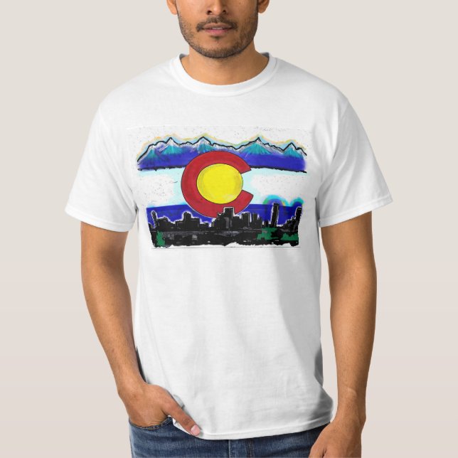 Camiseta del valor del arte del horizonte de (Anverso)