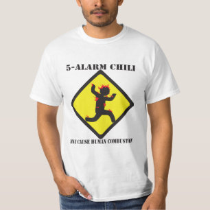 Camiseta del valor del chile de 5 alarmas