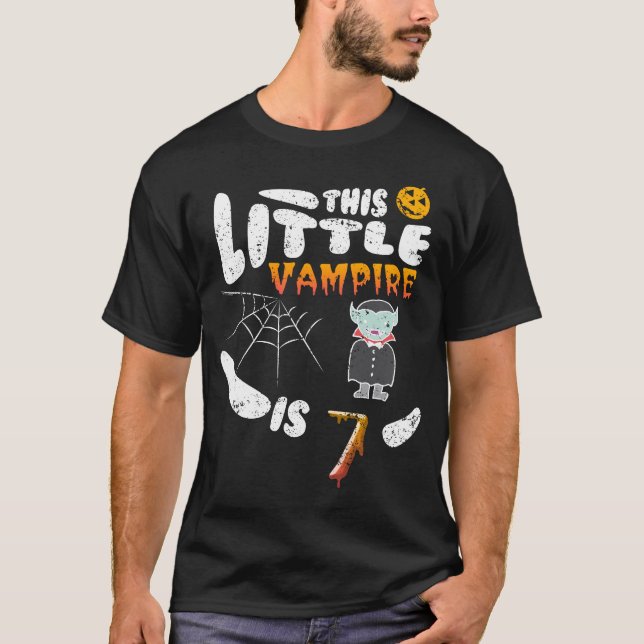 Camiseta Del vampiro 7mo Halloween chica del muchacho del (Anverso)