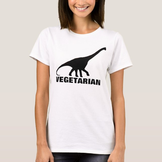 Camiseta del VEGETARIANO del dinosaurio (Anverso)