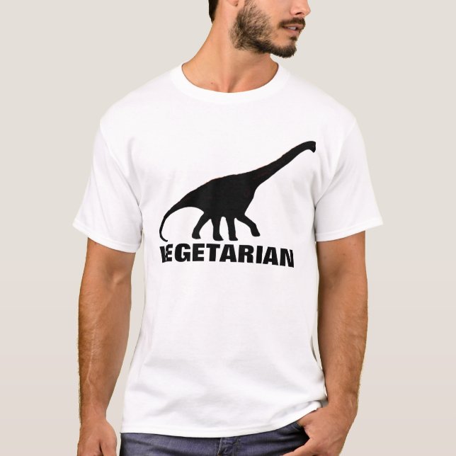 Camiseta del VEGETARIANO del dinosaurio (Anverso)