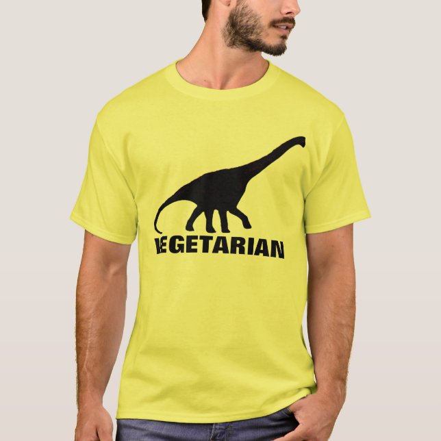 Camiseta del VEGETARIANO del dinosaurio (Anverso)