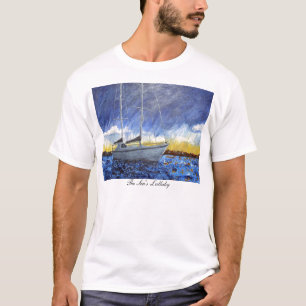 Camiseta del velero de la puesta del sol