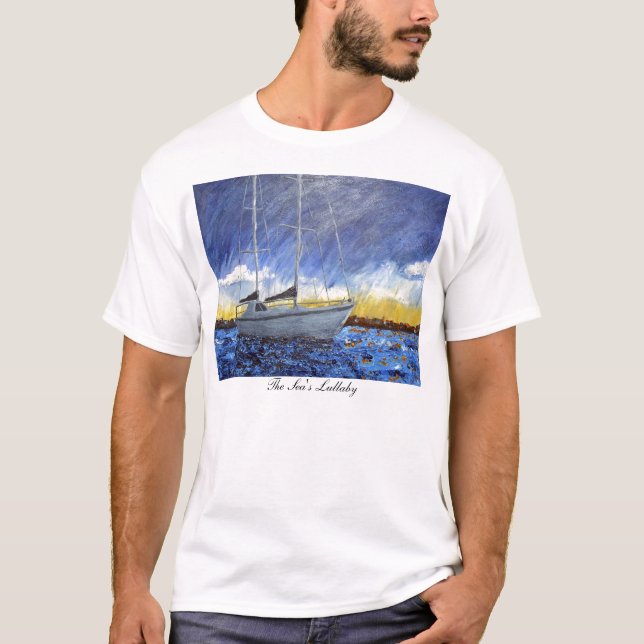 Camiseta del velero de la puesta del sol (Anverso)
