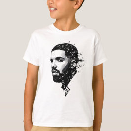Camiseta del ventilador de Drake de cuello blanco 