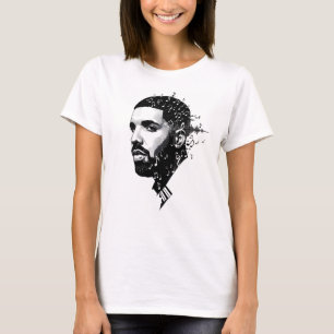 Camiseta del ventilador de Drake de cuello blanco 