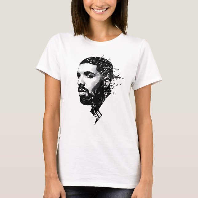 Camiseta del ventilador de Drake de cuello blanco  (Anverso)