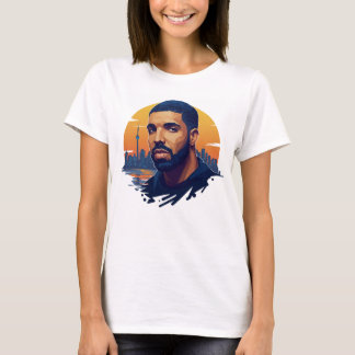 Camiseta del ventilador de Drake de cuello blanco 
