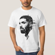 Camiseta del ventilador de Drake de cuello blanco 
