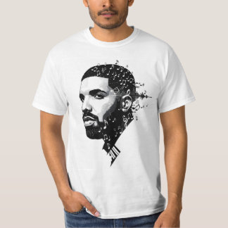 Camiseta del ventilador de Drake de cuello blanco 