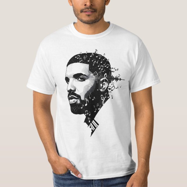 Camiseta del ventilador de Drake de cuello blanco  (Anverso)