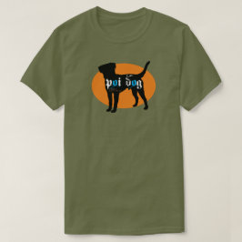 Camiseta del verde caqui del perro de Hawaii Poi