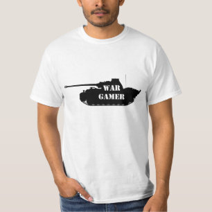 Camiseta del videojugador de la guerra de la