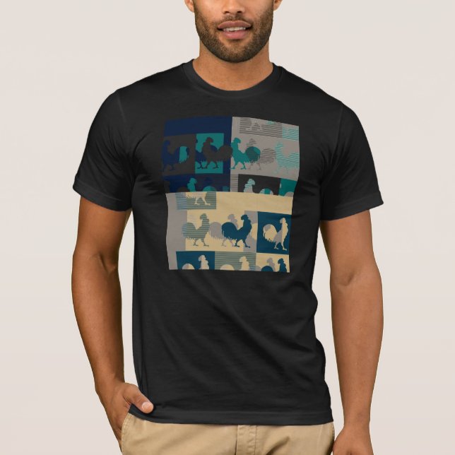 Camiseta del vintage del gallo (Anverso)