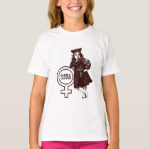 Camiseta del vintage del PODER del CHICA para los