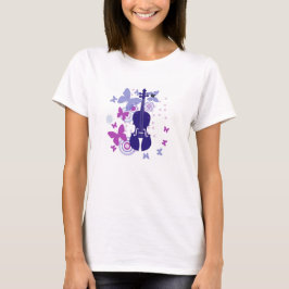 Camiseta del violín de las mujeres
