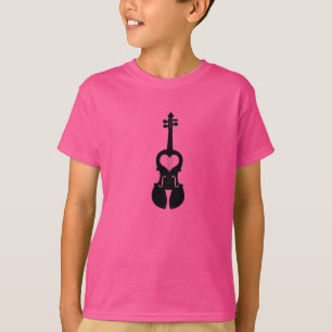 Camiseta del violín de las rosas fuertes