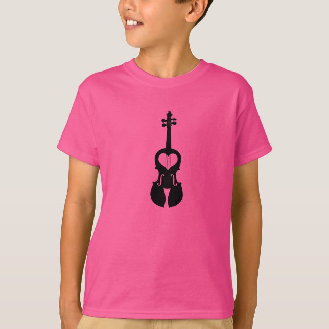 Camiseta del violín de las rosas fuertes (Anverso)