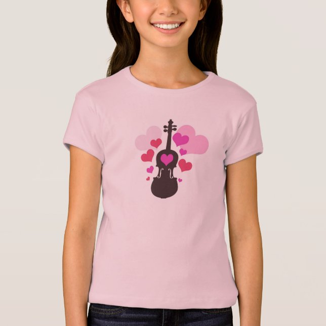Camiseta del violín del chica (Anverso)