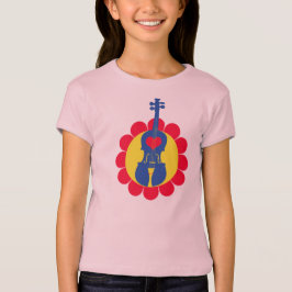 Camiseta del violín del chica