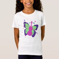 Camiseta del violín para la Niño-Pequeña mariposa