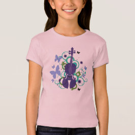 Camiseta del violín para los Niños-Butterflys y