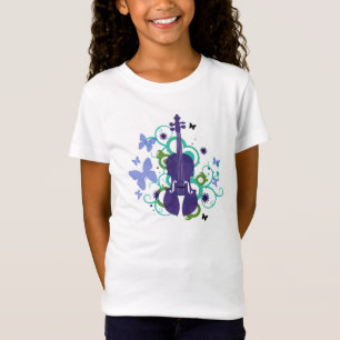 Camiseta del violín para los Niños-Butterflys y