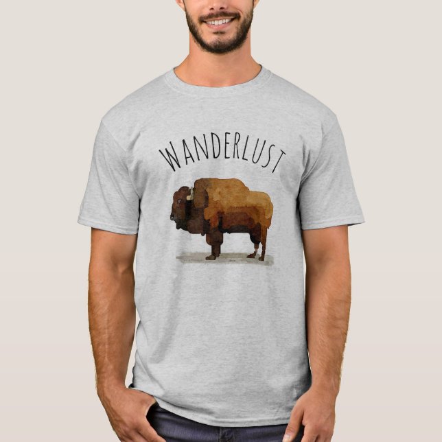 Camiseta del WANDERLUST: Búfalo americano (Anverso)