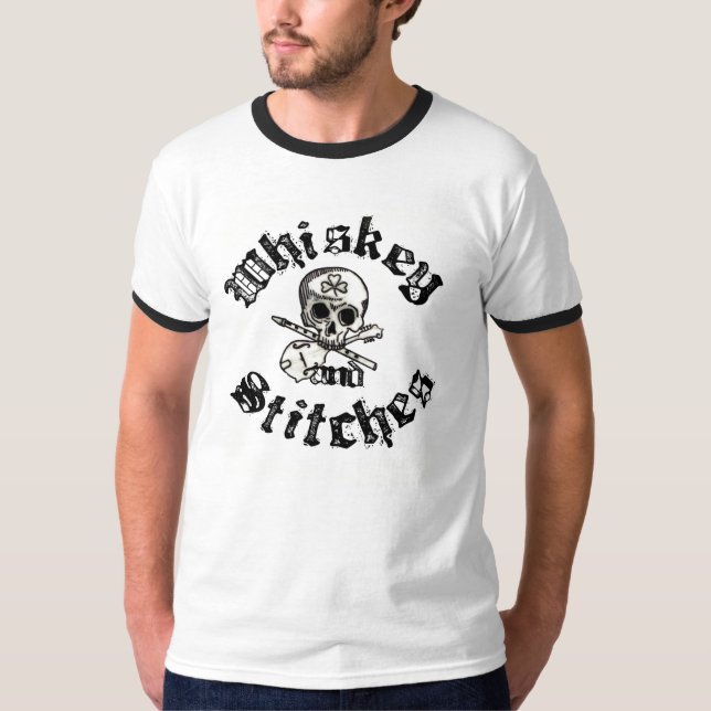 Camiseta del whisky y del campanero de los hombres (Anverso)