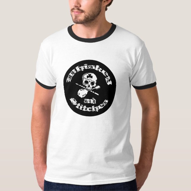Camiseta del whisky y del campanero de los hombres (Anverso)