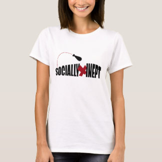 Camiseta del X de las mujeres social ineptas