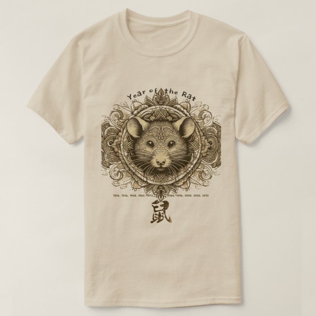 Camiseta del Zodíaco Chino "Rata" (Diseño del anverso)