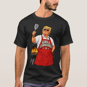 Camiseta Delantal de Barbacoa Grill Commander Trump Gráfico