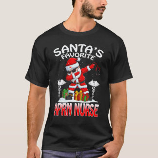 Camiseta Delantal de enfermera favorita de Santa Navidad co