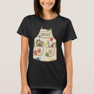 Camiseta Delantal divertido y lindo para artista pintor de 